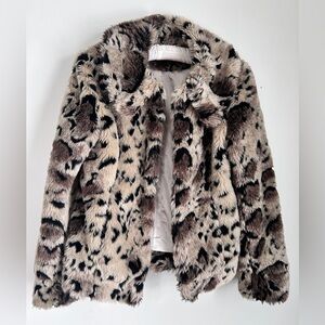 Cotton club faux leopard jacket